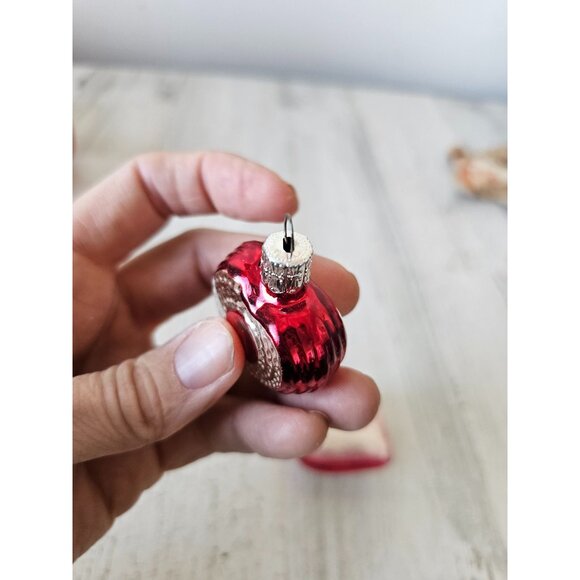 Vintage heart Canadian glass ornament Xmas tree set - Picture 6 of 11